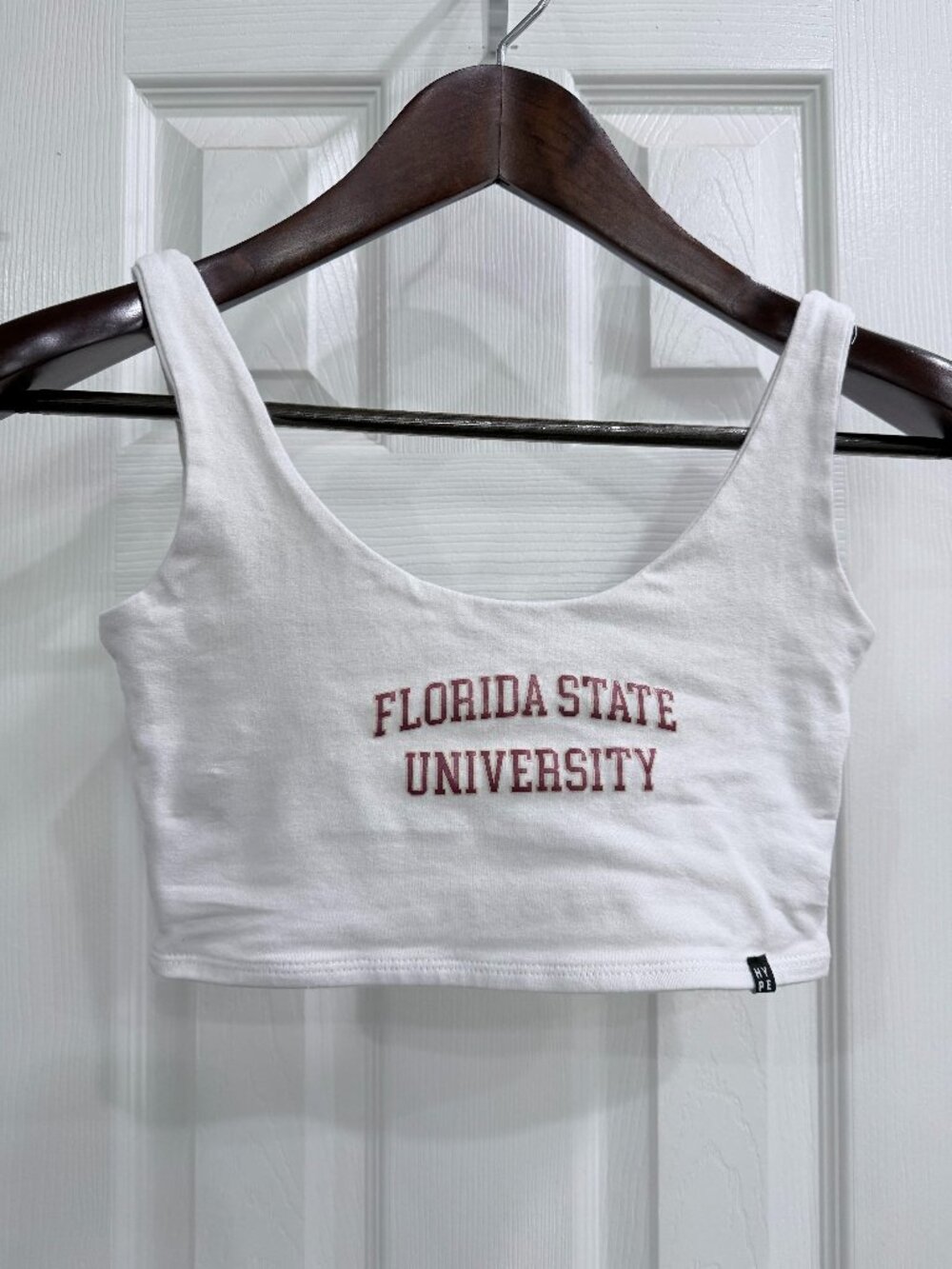 Hype and Vice Florida State University FSU Crop Tank Top Small XS XXS White